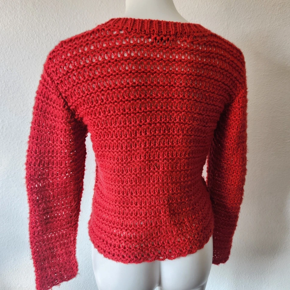 Stella McCartney Kids красный открытый трикотаж шерсти смесь свитер размер 12 - Изображение 3 из 4