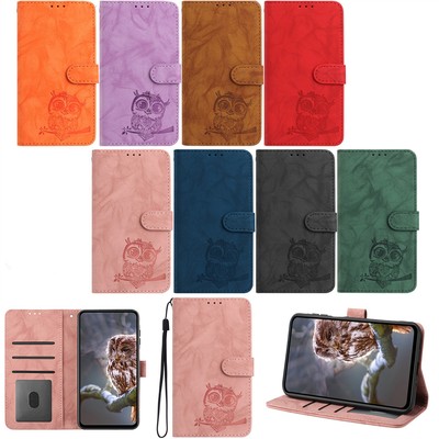 Hülle für Nokia C210 G42 C300 C12 C22 C32 Skin Feel Eule Wallet Case Handy Cover