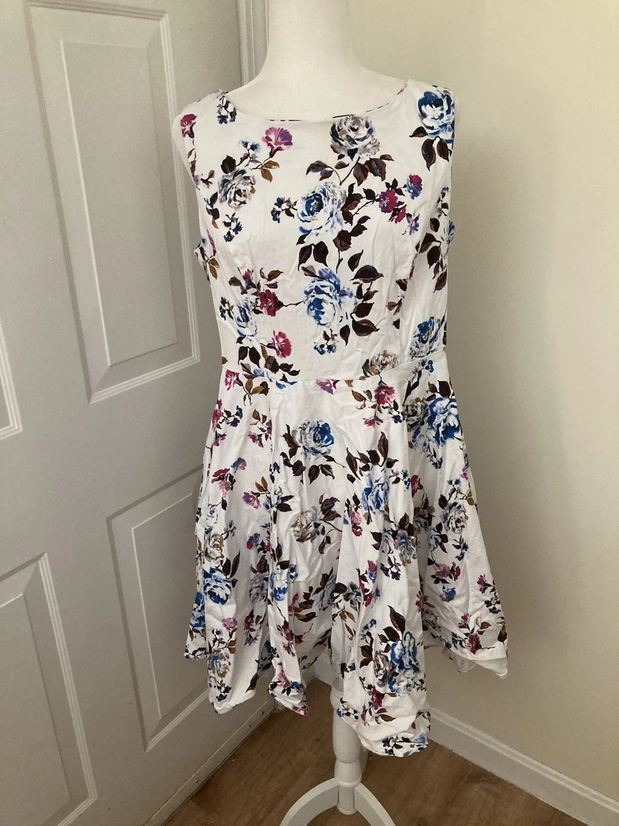 Linnen blouse, bloemen, A-lijn, overhemdkraag, 3/4-mouwen, mauve | Ulla