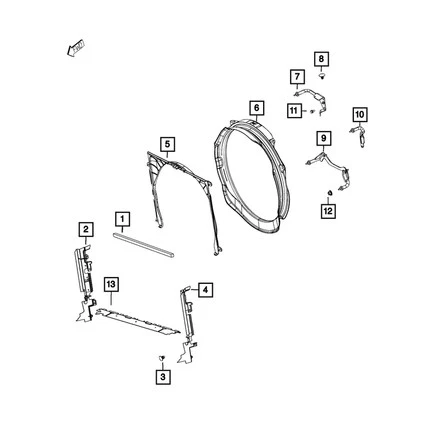 Cubierta del ventilador de refrigeración del motor Mopar 68322505AB para Ram 3500 2019 2023 Foto 2 de 4