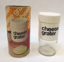 Vintage GEMCO Ware USA Glass Cheese Grater w Original  Cardboard Canister Box