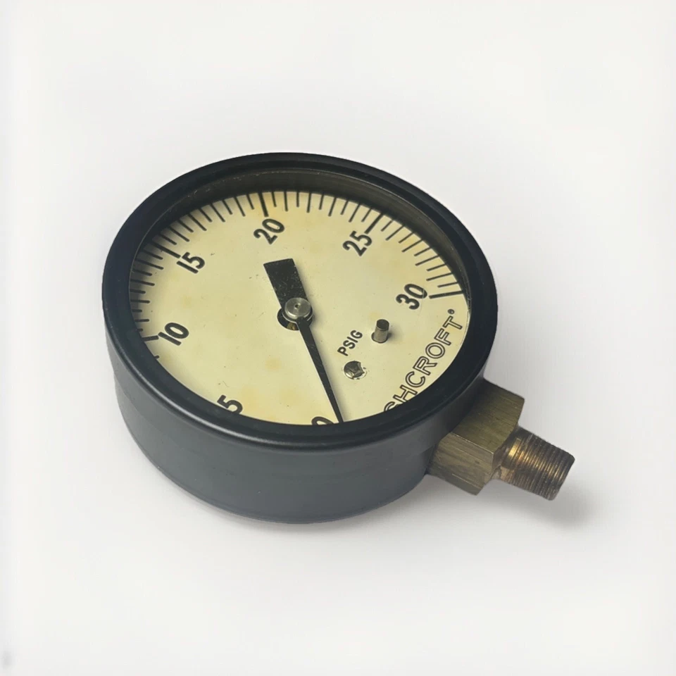 Ashcroft No. 1000 2 & 1/2” Brass 1/8” NPT 30 PSI Lower Pressure Gauge - Image 4 of 4