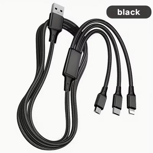 3-in-1 USB Ladekabel – USB-A, USB-C & Micro-USB – Schnellladefunktion, 120cm