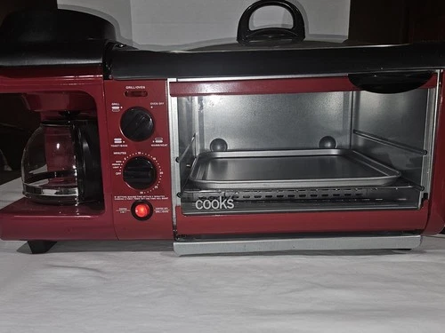 Cooks 3 in 1 kitchen appliance Griddle Toaster Oven Coffee Maker TESTED 