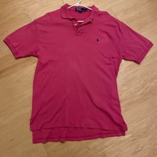 Polo Ralph Lauren Mens Size L Polo Shirt Hot Pink Classic 100 Cotton