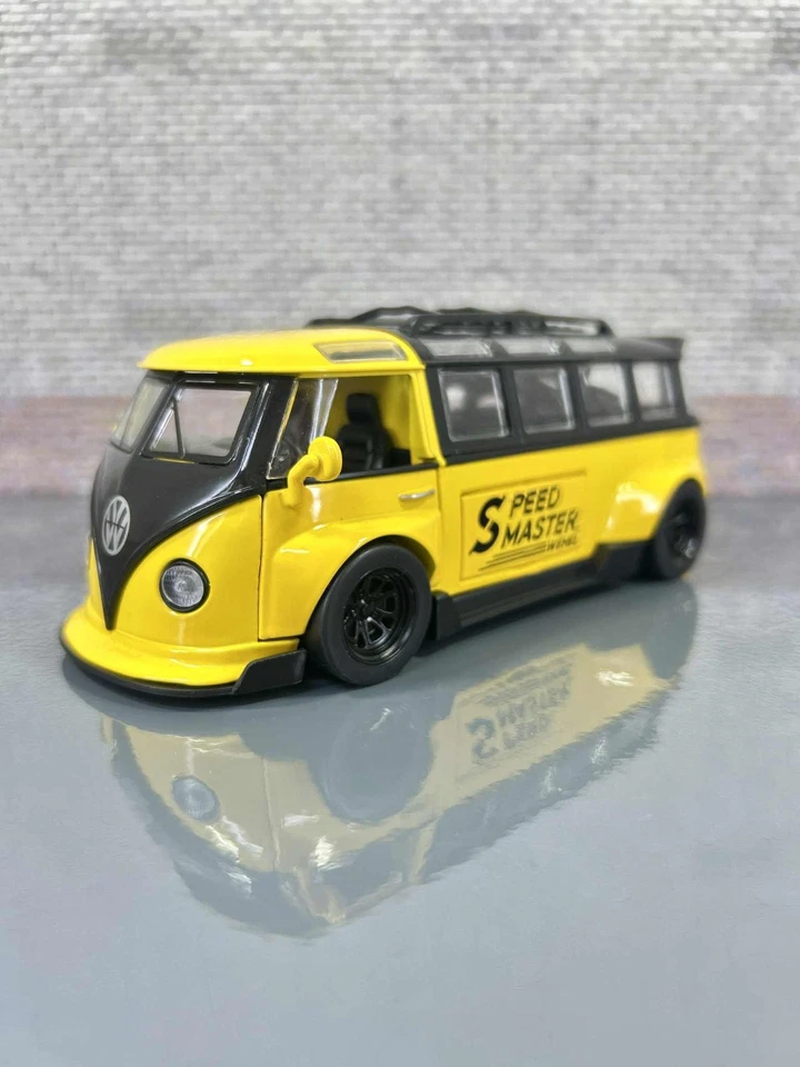 Volkswagen Transporter T1 Tuned Widebody 1:32 Scale Diecast Model Van Yellow VW - Image 2 of 4