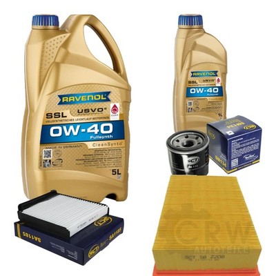 SCT Inspektionspaket 6L RAVENOL SSL 0W-40 für Renault Clio III 2.0 16V