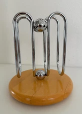 Vintage Fred Hollinger 1980's Post Modern Art Deco Chrome Orb Napkin Holder