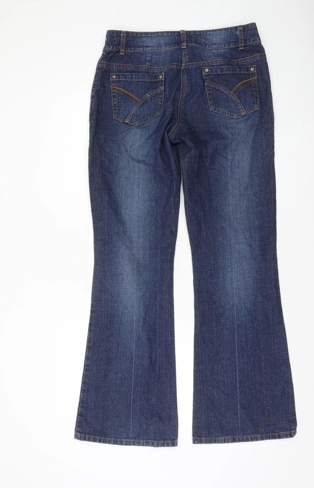 George Women Blue Bootcut Stretch Denim Jeans Size 12 Long - Image 3 of 4