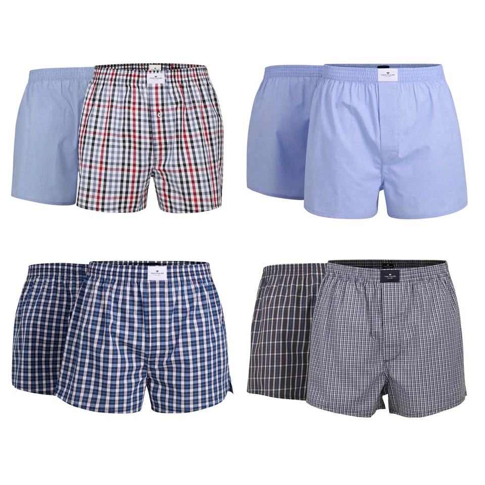 TOM TAILOR Herren Boxershorts - Web-Shorts, Baumwolle, Poplin, Vorteilspack