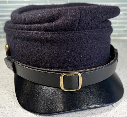 Vintage American Civil War Style Union Blue Kepi Hat Size Large