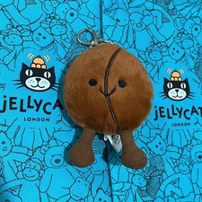 Jellycat Coffee Bean Plush Keychain Soft Stuffed Bag Charm Cute Collectible NWT