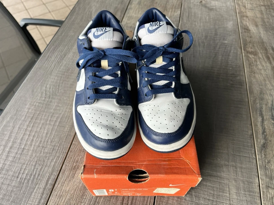 Nike Dunk Pro Low White Midnight Navy 304714-142 Vintage 2002 - Image 3 of 4