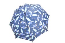 The Weather Station Umbrella Boys One Size Blue Shark Stick Rain Manual Open