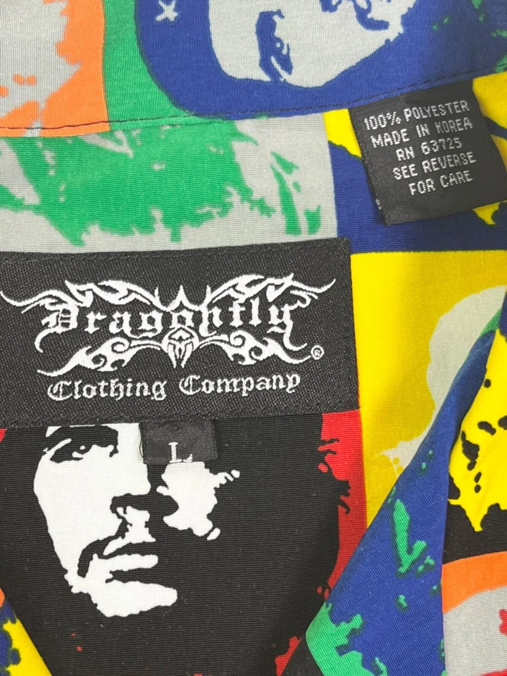 Vintage Dragonfly Clothing Button Down Shirt Che Guevara AOP Size Large - Image 2 of 4