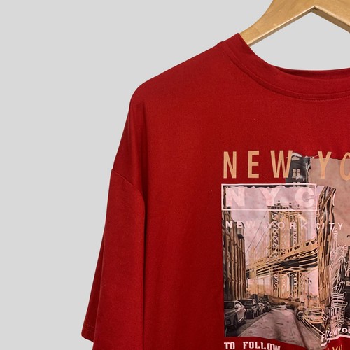 Rotes Vintage New York City Streetwear Tee T-Shirt UK S - Bild 3 von 6