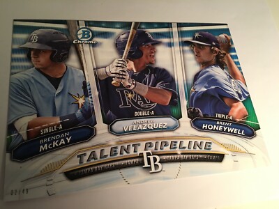 2018 Bowman Talent Pipeline 5x7 Rays Brent Honeywell Brendan McKay /49