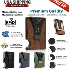 Men's RFID Blocking Slim Money Clip Wallet Card ID Holder Thin Minimalist Gifts