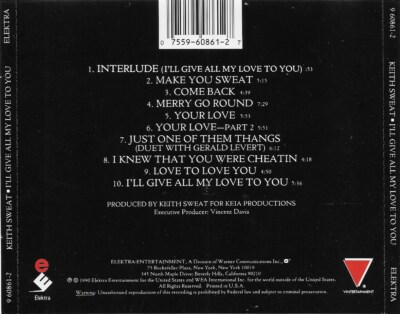 I'll Give All My Love to You by Keith Sweat CD 1990 Warner Music