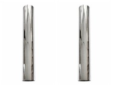 Pair 5 Od X 48 Inch Chrome Straight Stack Pipe Freightliner Kenworth Peterbilt
