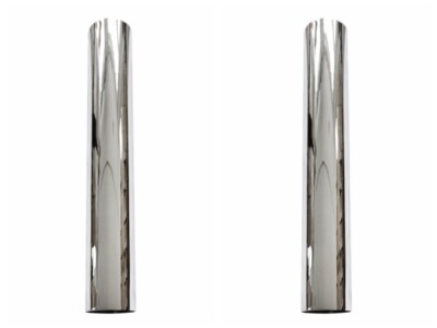 PAIR Chrome 5'' OD x 48'' inch Straight Stack Pipe Freightliner Kenworth Peterbilt