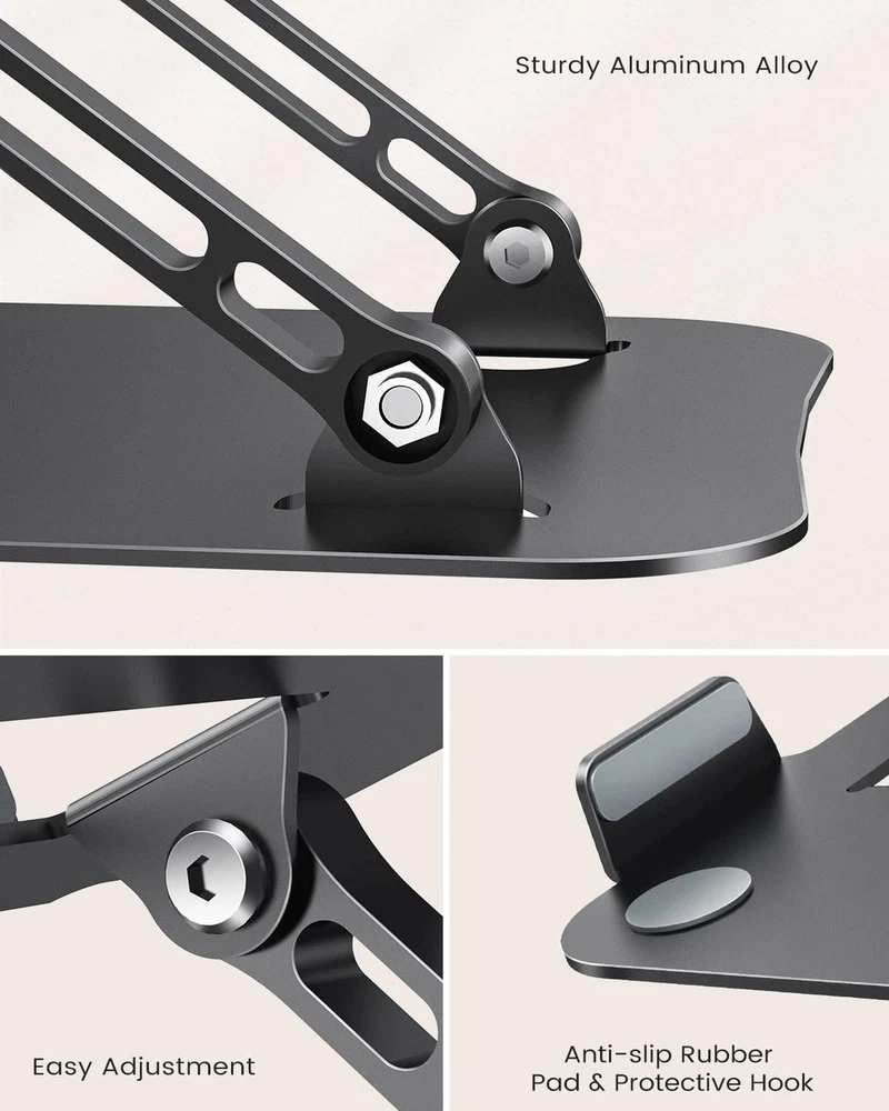 Laptop Stand, Adjustable Laptop Stand for Desk, Aluminum Computer Stand Porta...