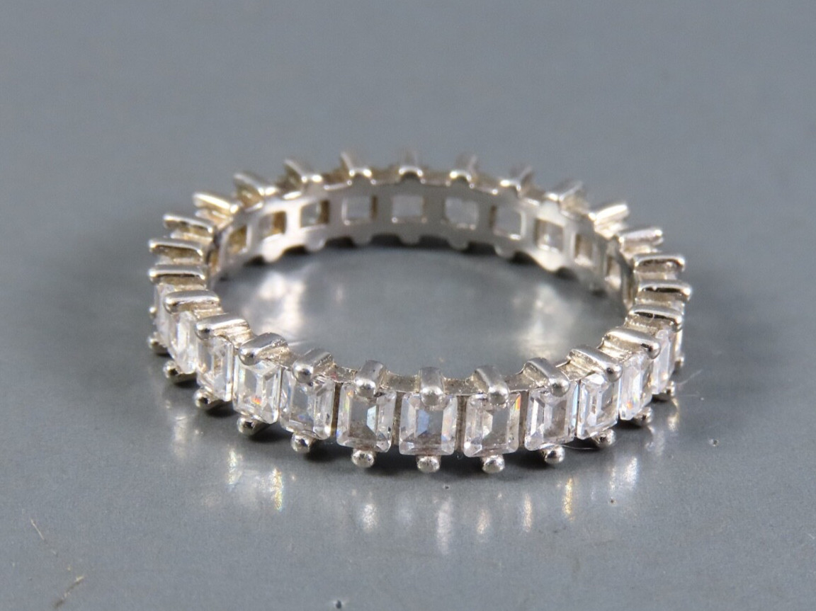 JTV/YGI Sterling Silver Stackable Ring CLEAR CZ E… - image 2