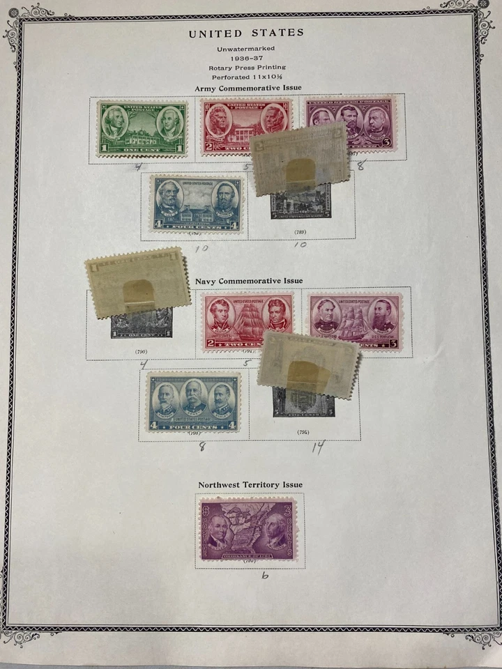 USA 1936-1937 Army & Navy commemorative issue and Northwest Territory issue. - Image 3 of 4