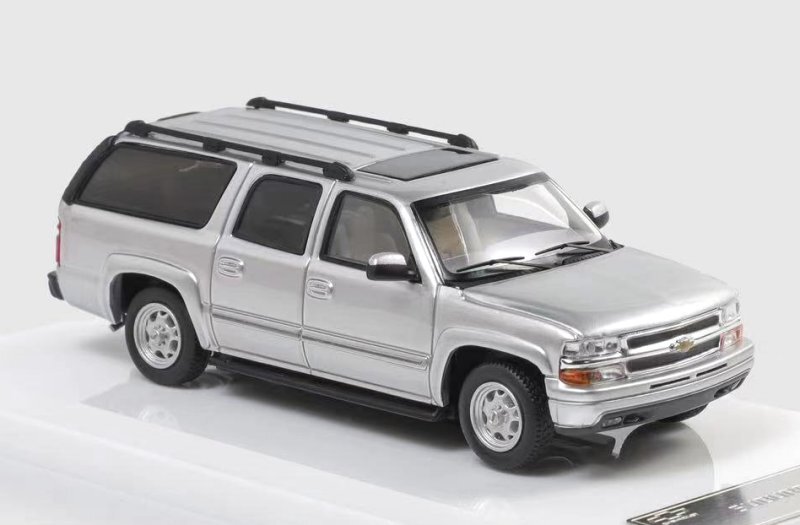 CHEVROLET Suburban - with black base - silver - MK 1:64 | eBay