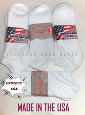 6 / 12 Pairs Mens Extended Size 12-15 Cotton Blend No Show Low Cut Socks