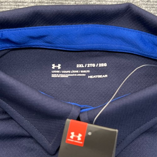 Polo Under Armour Tech homme 2XL bleu manches courtes CVC logo confort sûr - Photo 3/10