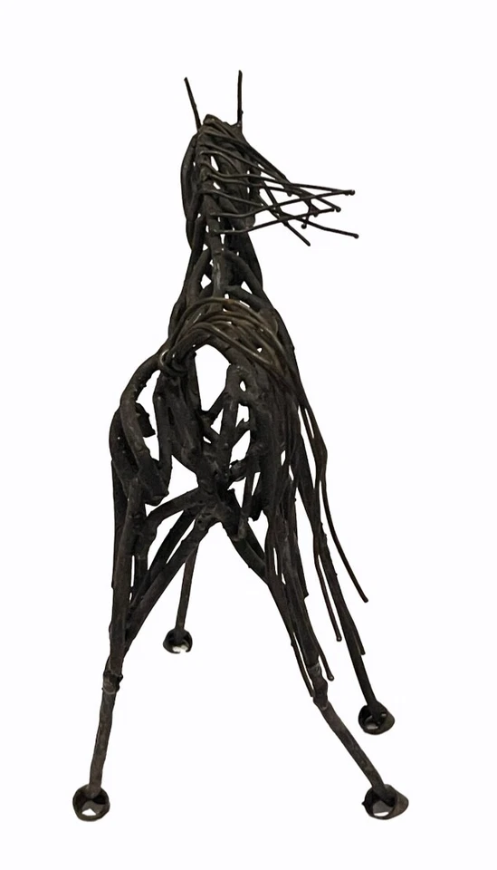 Quality Rustic Horse Sculpture Soldered Black Iron Metal Illusion Figurine RARE! - Image 3 of 4