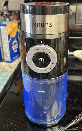 KRUPS GX5000 Adjustable Burr Coffee Grinder 15Oz Container. With Cleaning Brush