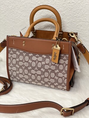 Coach シグニチャーハンドバッグ COACH SIGNATURE JACQUARD ROGUE 25 C6444 Retail Dust Bag Included