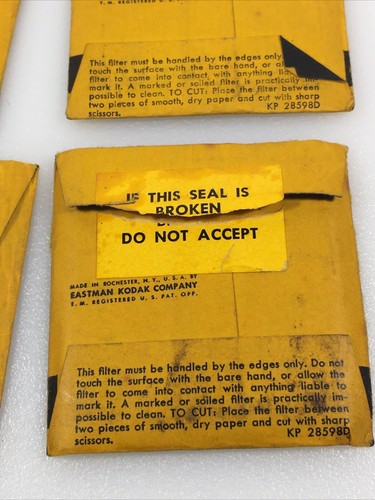 Lot of 6 Kodak Wratten Gelatin Filter #15G #85 #1A #8 2"x2" 4 Are Sealed - Picture 6 of 7