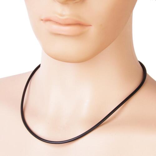 3mm Silicone RUBBER Cord Choker NECKLACE w Stainless Steel Clasp 12 - 24 inch - Afbeelding 1 van 25