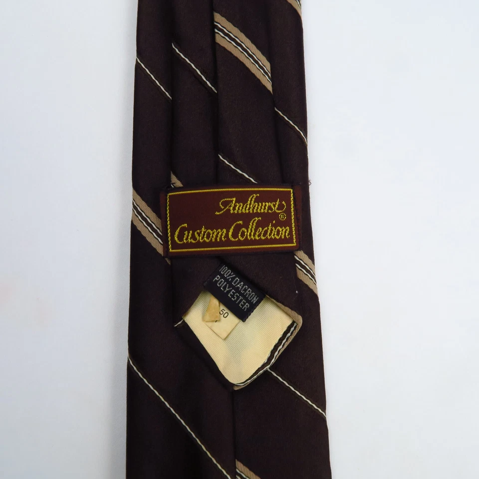 Corbata de cuello Andhurst personalizada para hombre marrón a rayas diagonales caballo perro 57x3 Foto 3 de 4