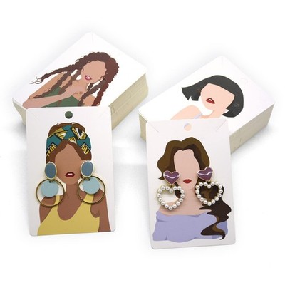 KALEFO 100 Pack Earring Cards Ear Bracelet Jewelry Display Card White W 