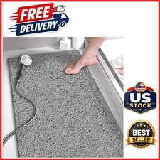 Loofah Bathroom Mat Non Slip Grey 15.7x36 Inch Quick Drying Exfoliating