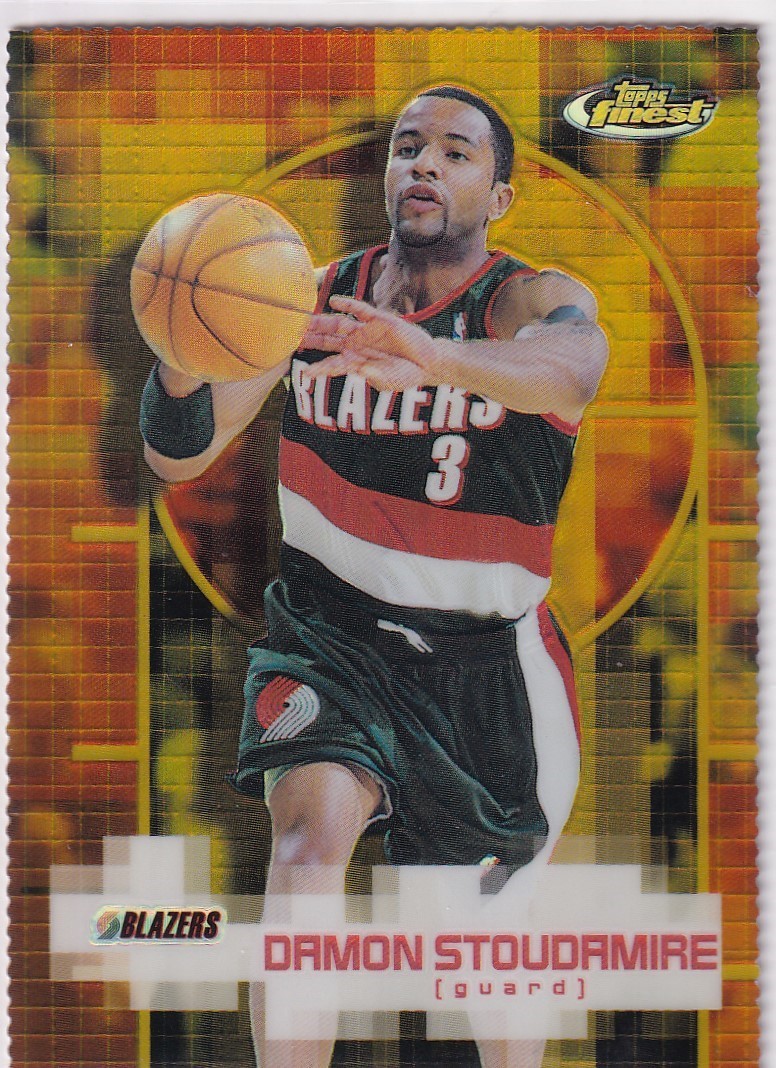 DAMON STOUDAMIRE 14/100 FINEST GOLD REFRACTOR DIE CUT BLAZERS #68 2000-01 TOPPS