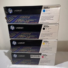 HP 305A Laser Toner Cartridge 4-Pack CMYK CE410A CE411A CE412A CE413A. 1 Open B