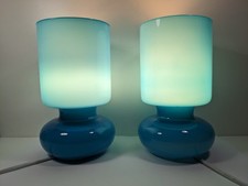 Paire de Lampes IKEA Lykta - Opalines - Bleues Turquoise