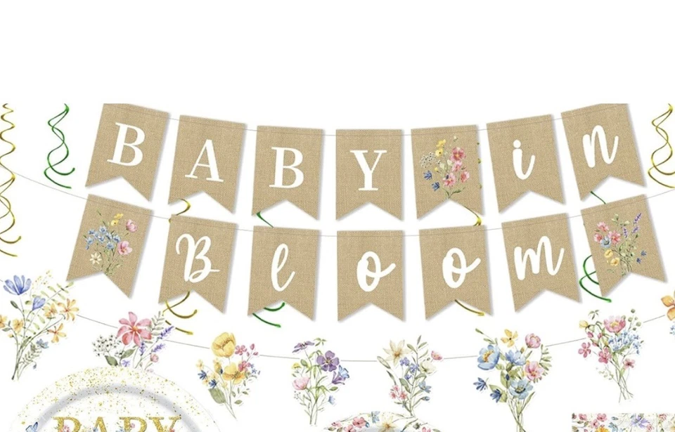 Revelación de género Baby Shower decoraciones bebé bebé en flor más de 20 papel álbum de recortes Foto 2 de 2