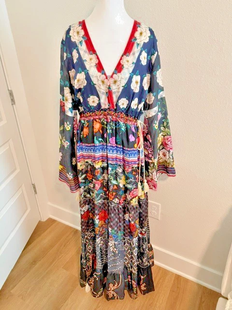 Mixed Floral Silk Maxi Dress & Slip — The Artist's Garden, Size Large
Opens in a new window or tab