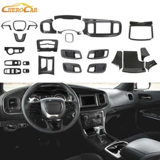 26x Carbon Fiber Whole Kit Decor Cover Trim Kit Overlay for Dodge Charger 15-23