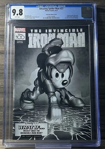 Amazing Spider-Man #27 (#921) 1:100 CGC 9.8 Sciarrone Sketch Disney 100