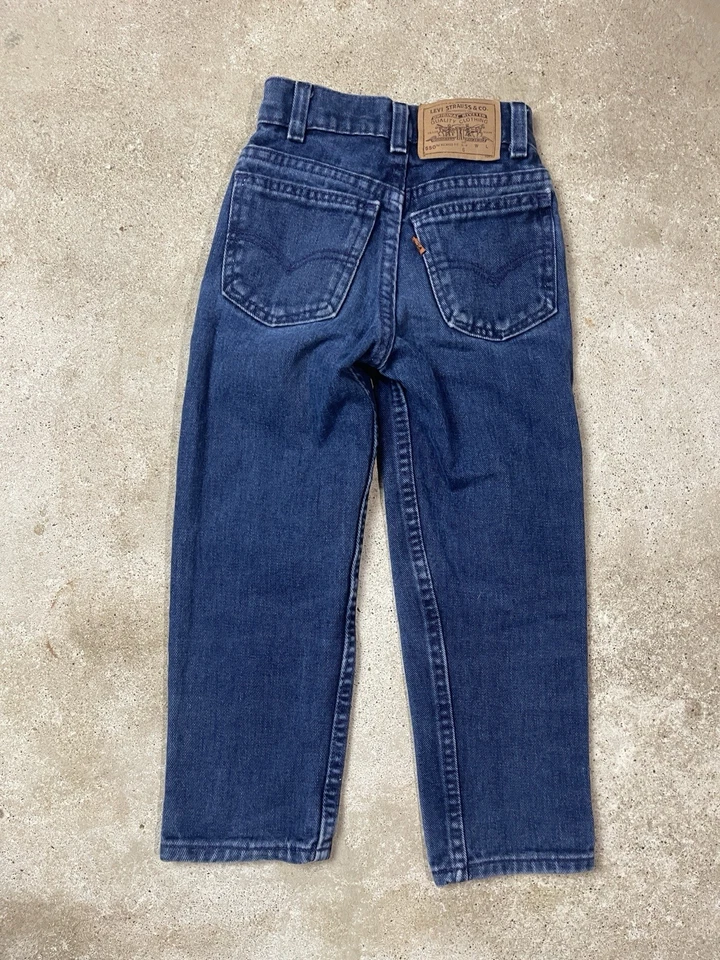 Pantalones de mezclilla vintage Little Levis Kids 550 ajustados talla 6 lengüeta naranja años 90 Foto 2 de 4