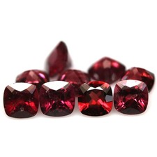6.33 CT. Gemstone Unheated 9Pcs Purplish Red Rhodolite Garnet Africa Cushion