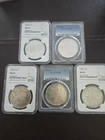 Morgan Silver Dollars MS63 Lot Of 5 In PCGS And NGC. Some Toning.
