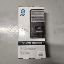 ONN Cassette Recorder With Microphone Blank Cassette Power Cord Box Working 